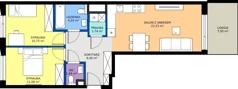 3 pokoje, mieszkanie 60,92 m², piętro 3, oferta nr A/38, Apartamenty Metro Wilanowska, Warszawa, Mokotów, Ksawerów, ul. Pejzażowa 26