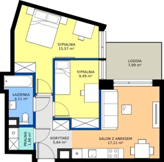 3 pokoje, mieszkanie 53,90 m², piętro 2, oferta nr A/154, Apartamenty Metro Wilanowska, Warszawa, Mokotów, Ksawerów, ul. Pejzażowa 26
