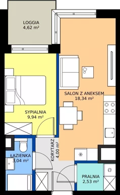2 pokoje, mieszkanie 37,85 m², piętro 2, oferta nr A/18, Apartamenty Metro Wilanowska, Warszawa, Mokotów, Ksawerów, ul. Pejzażowa 26