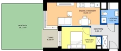 2 pokoje, mieszkanie 37,35 m², parter, oferta nr A/3, Apartamenty Metro Wilanowska, Warszawa, Mokotów, Ksawerów, ul. Pejzażowa 26