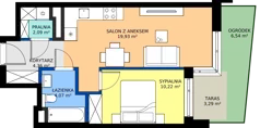 2 pokoje, mieszkanie 40,67 m², parter, oferta nr A/185, Apartamenty Metro Wilanowska, Warszawa, Mokotów, Ksawerów, ul. Pejzażowa 26