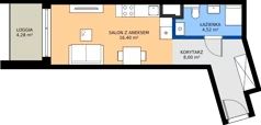 1 pokój, mieszkanie 28,92 m², piętro 2, oferta nr A/153, Apartamenty Metro Wilanowska, Warszawa, Mokotów, Ksawerów, ul. Pejzażowa 26