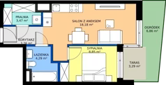 2 pokoje, mieszkanie 38,05 m², parter, oferta nr A/186, Apartamenty Metro Wilanowska, Warszawa, Mokotów, Ksawerów, ul. Pejzażowa 26