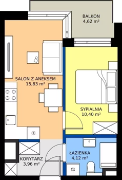 2 pokoje, mieszkanie 34,31 m², piętro 5, oferta nr A/264, Apartamenty Metro Wilanowska, Warszawa, Mokotów, Ksawerów, ul. Pejzażowa 26