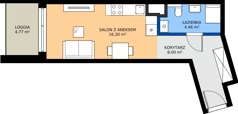 1 pokój, mieszkanie 28,76 m², piętro 1, oferta nr A/147, Apartamenty Metro Wilanowska, Warszawa, Mokotów, Ksawerów, ul. Pejzażowa 26