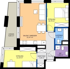 3 pokoje, mieszkanie 58,41 m², piętro 1, oferta nr A/8, Apartamenty Metro Wilanowska, Warszawa, Mokotów, Ksawerów, ul. Pejzażowa 26