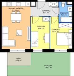 3 pokoje, mieszkanie 51,53 m², parter, oferta nr A/113, Międzyleska 4, Wrocław, Tarnogaj, Krzyki, ul. Międzyleska