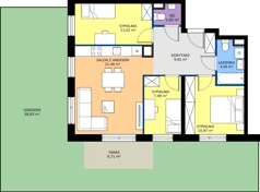4 pokoje, mieszkanie 66,40 m², parter, oferta nr A/114, Międzyleska 4, Wrocław, Tarnogaj, Krzyki, ul. Międzyleska