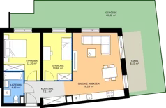 3 pokoje, mieszkanie 60,87 m², parter, oferta nr A/19, Międzyleska 4, Wrocław, Tarnogaj, Krzyki, ul. Międzyleska