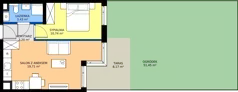 2 pokoje, mieszkanie 37,08 m², parter, oferta nr A/44, Osiedle Wilno 9.2, Warszawa, Targówek, Elsnerów, ul. Rudnicka