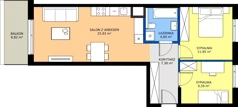 3 pokoje, mieszkanie 59,25 m², piętro 1, oferta nr A/5, Osiedle Wilno 9.2, Warszawa, Targówek, Elsnerów, ul. Rudnicka