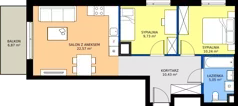 3 pokoje, mieszkanie 58,02 m², piętro 2, oferta nr A/73, Osiedle Wilno 9.2, Warszawa, Targówek, Elsnerów, ul. Rudnicka