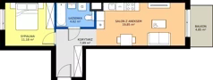 2 pokoje, mieszkanie 43,54 m², piętro 3, oferta nr A/43, Osiedle Wilno 9.2, Warszawa, Targówek, Elsnerów, ul. Rudnicka