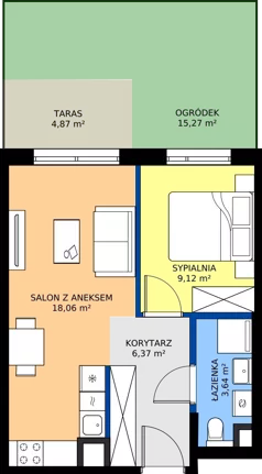 2 pokoje, mieszkanie 37,19 m², parter, oferta nr A/20, Osiedle Wilno 9.2, Warszawa, Targówek, Elsnerów, ul. Rudnicka
