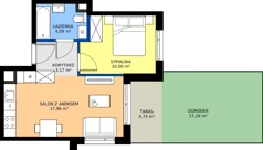 2 pokoje, mieszkanie 35,22 m², parter, oferta nr A/47, Osiedle Wilno 9.2, Warszawa, Targówek, Elsnerów, ul. Rudnicka