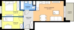 3 pokoje, mieszkanie 55,37 m², piętro 2, oferta nr A/80, Osiedle Wilno 9.2, Warszawa, Targówek, Elsnerów, ul. Rudnicka