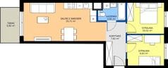 3 pokoje, mieszkanie 57,09 m², parter, oferta nr A/1, Osiedle Wilno 9.2, Warszawa, Targówek, Elsnerów, ul. Rudnicka