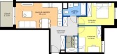 3 pokoje, mieszkanie 59,31 m², piętro 3, oferta nr B/70, Osiedle Wilno 9.2, Warszawa, Targówek, Elsnerów, ul. Rudnicka