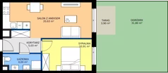2 pokoje, mieszkanie 40,44 m², parter, oferta nr B/21, Osiedle Wilno 9.2, Warszawa, Targówek, Elsnerów, ul. Rudnicka