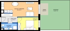 2 pokoje, mieszkanie 40,57 m², parter, oferta nr B/3, Osiedle Wilno 9.2, Warszawa, Targówek, Elsnerów, ul. Rudnicka