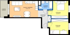 3 pokoje, mieszkanie 58,64 m², piętro 3, oferta nr B/16, Osiedle Wilno 9.2, Warszawa, Targówek, Elsnerów, ul. Rudnicka