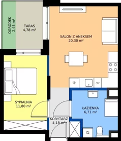 2 pokoje, mieszkanie 42,99 m², parter, oferta nr B/52, Osiedle Wilno 9.2, Warszawa, Targówek, Elsnerów, ul. Rudnicka
