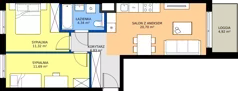 3 pokoje, mieszkanie 54,88 m², piętro 3, oferta nr B/93, Osiedle Wilno 9.2, Warszawa, Targówek, Elsnerów, ul. Rudnicka
