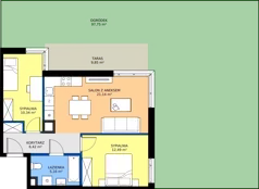 3 pokoje, mieszkanie 55,55 m², parter, oferta nr B/78, Osiedle Wilno 9.2, Warszawa, Targówek, Elsnerów, ul. Rudnicka