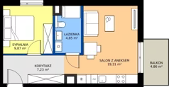 2 pokoje, mieszkanie 41,26 m², piętro 2, oferta nr C/26, Osiedle Wilno 9.2, Warszawa, Targówek, Elsnerów, ul. Rudnicka