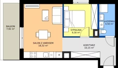 2 pokoje, mieszkanie 42,27 m², piętro 3, oferta nr C/29, Osiedle Wilno 9.2, Warszawa, Targówek, Elsnerów, ul. Rudnicka