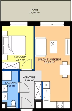 2 pokoje, mieszkanie 37,47 m², parter, oferta nr C/4, Osiedle Wilno 9.2, Warszawa, Targówek, Elsnerów, ul. Rudnicka