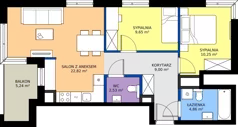 3 pokoje, mieszkanie 59,11 m², piętro 2, oferta nr A/16, Mokotów Sportowy 1.3, Warszawa, Mokotów, Augustówka, ul. Antoniewska