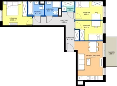 4 pokoje, mieszkanie 75,34 m², piętro 1, oferta nr A/33, Mokotów Sportowy 1.3, Warszawa, Mokotów, Augustówka, ul. Antoniewska