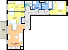 4 pokoje, mieszkanie 76,91 m², piętro 2, oferta nr A/34, Mokotów Sportowy 1.3, Warszawa, Mokotów, Augustówka, ul. Antoniewska