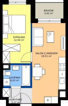 2 pokoje, mieszkanie 39,21 m², piętro 4, oferta nr A/91, Mokotów Sportowy 1.3, Warszawa, Mokotów, Augustówka, ul. Antoniewska