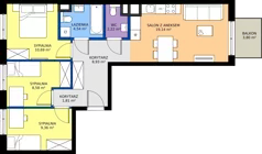 4 pokoje, mieszkanie 65,27 m², piętro 3, oferta nr B/14, Mokotów Sportowy 1.3, Warszawa, Mokotów, Augustówka, ul. Antoniewska