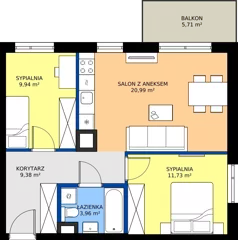 3 pokoje, mieszkanie 56,00 m², piętro 2, oferta nr B/35, Mokotów Sportowy 1.3, Warszawa, Mokotów, Augustówka, ul. Antoniewska