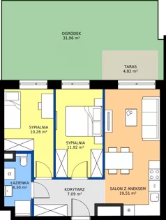 3 pokoje, mieszkanie 53,08 m², parter, oferta nr B/25, Mokotów Sportowy 1.3, Warszawa, Mokotów, Augustówka, ul. Antoniewska