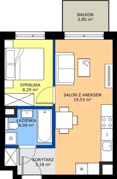 2 pokoje, mieszkanie 35,09 m², piętro 4, oferta nr C/67, Mokotów Sportowy 1.3, Warszawa, Mokotów, Augustówka, ul. Antoniewska