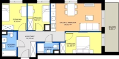 4 pokoje, mieszkanie 66,21 m², piętro 1, oferta nr C/83, Mokotów Sportowy 1.3, Warszawa, Mokotów, Augustówka, ul. Antoniewska