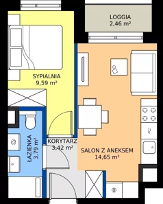 2 pokoje, mieszkanie 31,45 m², parter, oferta nr C/76, Mokotów Sportowy 1.3, Warszawa, Mokotów, Augustówka, ul. Antoniewska