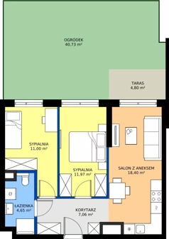 3 pokoje, mieszkanie 53,08 m², parter, oferta nr C/3, Mokotów Sportowy 1.3, Warszawa, Mokotów, Augustówka, ul. Antoniewska