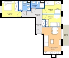 4 pokoje, mieszkanie 69,76 m², piętro 1, oferta nr C/50, Mokotów Sportowy 1.3, Warszawa, Mokotów, Augustówka, ul. Antoniewska
