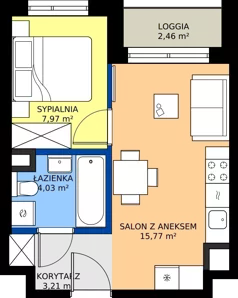2 pokoje, mieszkanie 30,98 m², parter, oferta nr C/77, Mokotów Sportowy 1.3, Warszawa, Mokotów, Augustówka, ul. Antoniewska