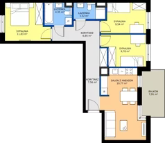 4 pokoje, mieszkanie 73,30 m², piętro 1, oferta nr C/82, Mokotów Sportowy 1.3, Warszawa, Mokotów, Augustówka, ul. Antoniewska