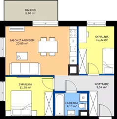 3 pokoje, mieszkanie 56,02 m², piętro 4, oferta nr C/111, Mokotów Sportowy 1.3, Warszawa, Mokotów, Augustówka, ul. Antoniewska