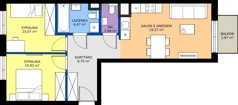 3 pokoje, mieszkanie 56,27 m², piętro 1, oferta nr D/1, Mokotów Sportowy 1.3, Warszawa, Mokotów, Augustówka, ul. Antoniewska
