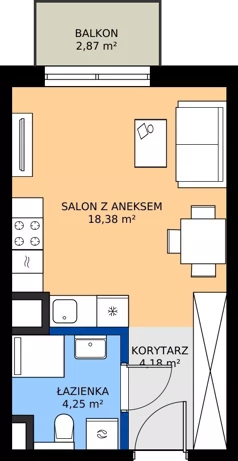 1 pokój, mieszkanie 26,81 m², piętro 3, oferta nr D/48, Mokotów Sportowy 1.3, Warszawa, Mokotów, Augustówka, ul. Antoniewska