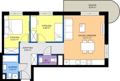 3 pokoje, mieszkanie 59,89 m², piętro 1, oferta nr D/3, Mokotów Sportowy 1.3, Warszawa, Mokotów, Augustówka, ul. Antoniewska