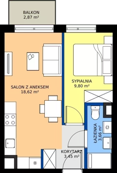 2 pokoje, mieszkanie 35,53 m², piętro 4, oferta nr D/55, Mokotów Sportowy 1.3, Warszawa, Mokotów, Augustówka, ul. Antoniewska